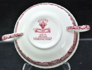 Vintage Masons Pink Vista Cream Soup Bowl 3