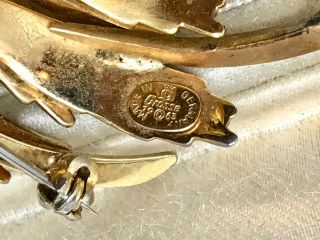 Vintage Grosse for Christian Dior Rolled Gold Brooch signed 5