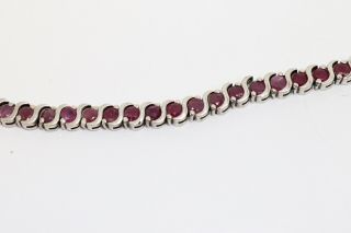 A Pretty Vintage Sterling Silver 925 Ruby Tennis Bracelet 14088 4