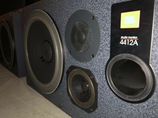 JBL 4412A Studio Monitors With Ceiling Bracket and two Crown D - 75 amps. 6
