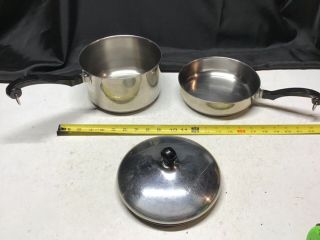 Vintage Farberware Aluminum Clad Stainless Steel 3 Qt Pot & 7 3/4” Skillet