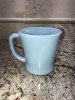 Vintage Fire King D Handle Coffee Cup Mug Azurite Delphite Blue