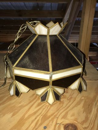 Vintage Stained Glass Hanging Light Lamp Tiffany Style Shade Ceiling Fixture