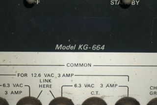 VINTAGE KNIGHT KG - 664 Power Supply QUAD 6L6GC TUBES LINEAR AMP PROJECT 3