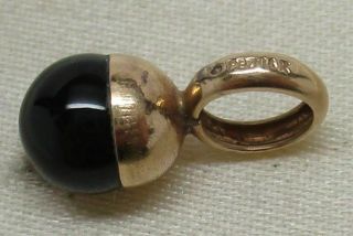 Vintage SOLID 14K YELLOW GOLD ONYX Ball Pendant by PETER BRAMS DESIGNS 3