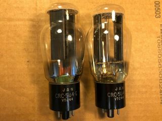 Nos Matched Pair 1943 Rca Jan Crc 5u4g Vt - 244 Tubes Hanging Filament Wwii