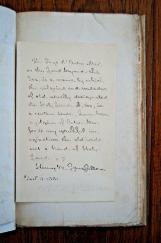 1833 Henry Wadsworth Longfellow.  1st Edition Of 1st Work - With Autograph Letter