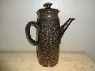 Mid Century Vintage Franciscan Madeira 8 Cup Coffee - Chocolate Pot Brown Green