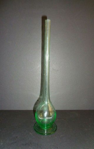 Vintage Carlo Moretti Green Hand Blown Glass Vase 8 1/2 " Murano Italy