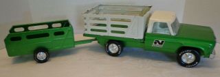 Vintage Nylint Green Flat Bed Pickup Truck & Trailer Pressed Steel Nylint Toys