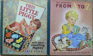 2 Vintage Little Golden Books Alphabet From A To Z,  This Little Piggy 42 Pgs