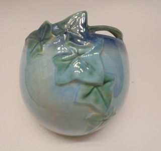 Vintage Roseville Pottery Win Craft Wall Pocket 267 5 " Azur Blue Ivy 1948