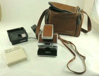 Polaroid Sx - 70 Land Camera Alpha 1 With Flash,  Case And Straps,  Vgc