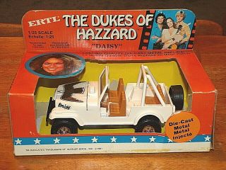 Vintage 1981 Ertl 1:25 Scale Daisy Dukes Of Hazzard Die Cast Jeep Toy Box