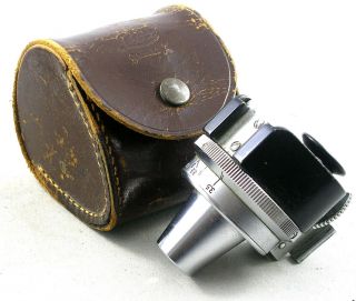 Vintage Leica Viooh Universal Viewfinder In Leitz Leather Case