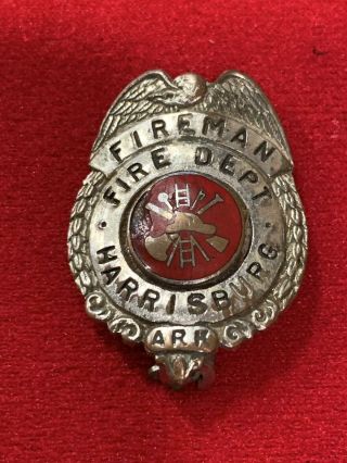 Obsolete Vintage Fireman Badge Harrisburg Arkansas Fire Department
