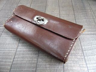 Vintage Bicycle Tool Bag Russian Soviet Brown Real Leather