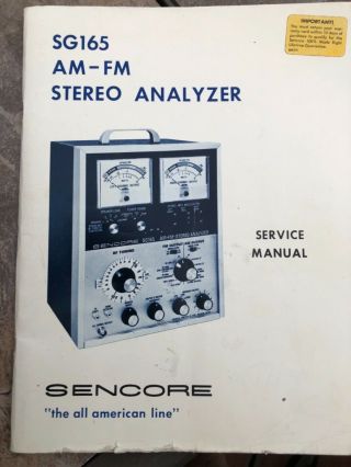 Sencore SG165 Am - Fm Stereo Analyzer 7