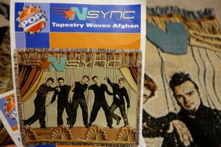 Vintage N Sync Throw Blanket Tapestry Woven Afghan No Strings Attached Album Art