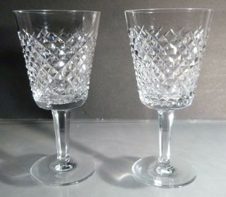 Vintage Waterford Crystal Alana (1952 -) Set 2 Water Goblets 7 " Made Ireland