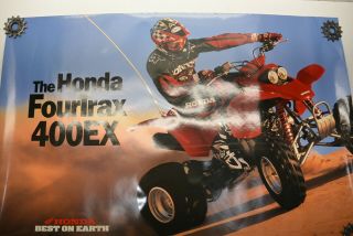 1998 Honda Fourtrax Advertisement Poster Shop Sign Ride Red 400ex Atv Vintage