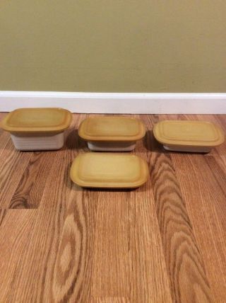 4 Pc Vintage Tupperware Microwave Cookware Bowl Dish W/lids 1 - 4 Cups
