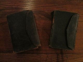 Vintage 1872 & 1874 Pocket Testament Bibles Size 4 1/2 " X 3 " Post Civil War
