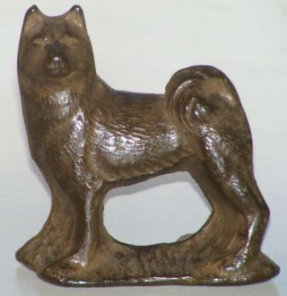 Vintage Japan Cast Bronze Hachiko Akita Dog Figurine