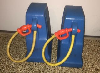 SET Of 2 TWO 1980 ' s Vintage Little Tikes Tall Toy Gas Pumps For Cozy Coupe Car 2