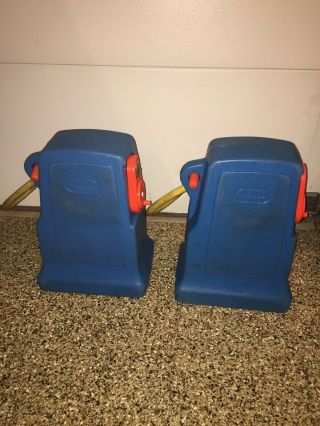 SET Of 2 TWO 1980 ' s Vintage Little Tikes Tall Toy Gas Pumps For Cozy Coupe Car 3