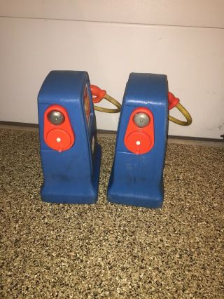 SET Of 2 TWO 1980 ' s Vintage Little Tikes Tall Toy Gas Pumps For Cozy Coupe Car 4