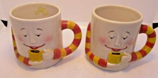 2 Clay Art Java Joe Coffee Mugs Vintage