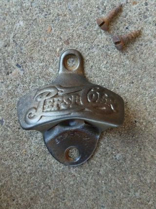 Pepsi Cola Starr " X " Wall Bottle Opener Stationary With Screws Vintage