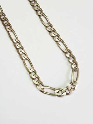 Vintage Sterling Silver 925 Italy Figaro 24 " Link Chain Necklace 40 Gram