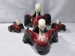Vintage Hull Pottery Figural Planter Set Of 4 Ducks