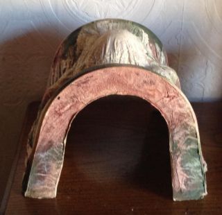 Vintage Paper Mache TRAIN TUNNEL Hand - Painted Mountain for Christmas Train Yard: 4