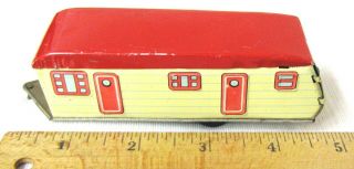 Vintage - - Pressed Tin - - Toy Travel Trailer - - Made In Japan - - 4 3/4 Inches Long