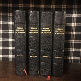 Roman Breviary In English 4 Volumes Complete 1950 Benziger Bros.  In Orig Boxes