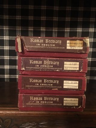 Roman Breviary in English 4 Volumes Complete 1950 Benziger Bros.  In Orig Boxes 2