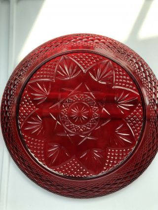 Set Of 6,  Cristal D’arques,  “vintage”,  Ruby Red,  10” Dinner Plates