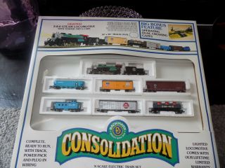 Bachmann N Scale Vintage Train Set W Box Consolidation 2 - 8 - 0 Steam Loco 50 - 4410