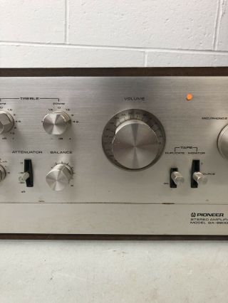 PIONEER SA - 9900 integrated amplifier Wood Case Parts Only Read Powers On Estate 3