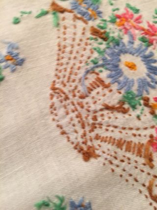 Vintage Table/Dresser Scarf/Doilie Hand Embroidered 5