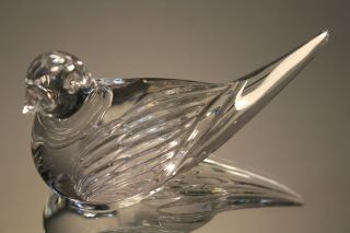 Vintage Waterford Crystal Dove Sitting Bird Paperweight Signed Etched