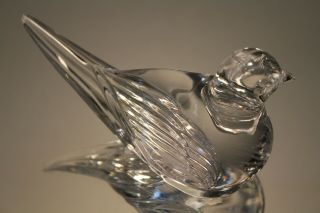 Vintage Waterford Crystal Dove Sitting Bird Paperweight Signed Etched 2