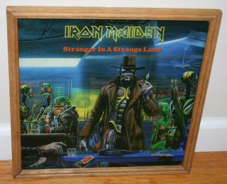 Vintage 1987 Iron Maiden Framed Poster 13 " X13 " Stranger In A Strange Land 80s