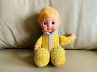 Fisher Price Toys Honey Lapsitter 12 " Baby Doll Yellow Floral Vintage 1975 208