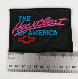 X1 Vintage Chevy The Heartbeat Of America Black Automobile Patch