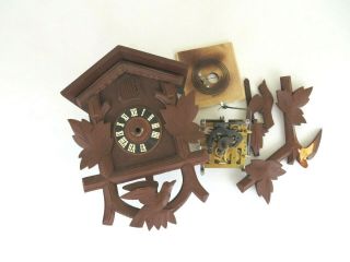 Vintage Brown Coo Coo Clock Made In Germany For Parts/repair Not