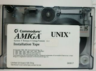 Commodore AMIGA UNIX installtion tape ver 2.  1 